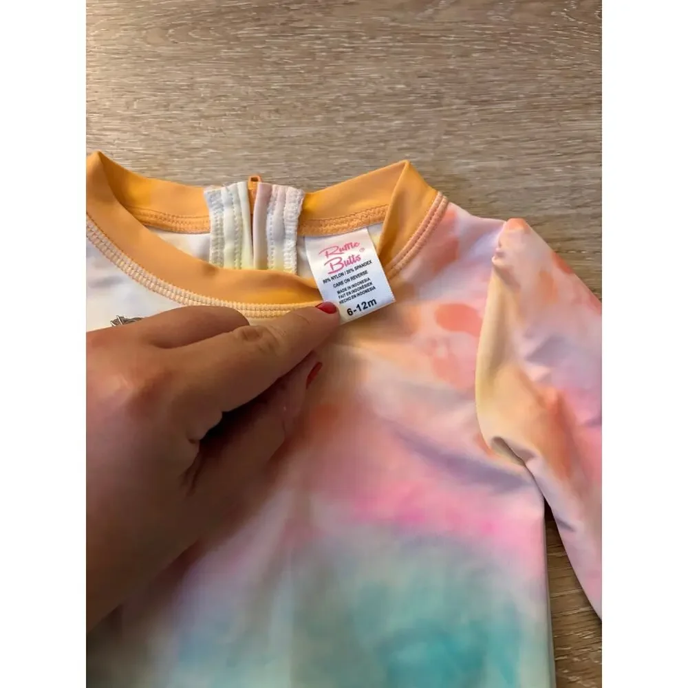 Ruffle butts Tie-dye swim suit
